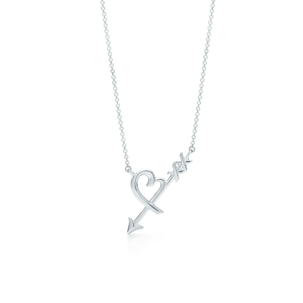 Tiffany's Paloma's Graffiti Heart & Arrow Pendant Silver Necklace